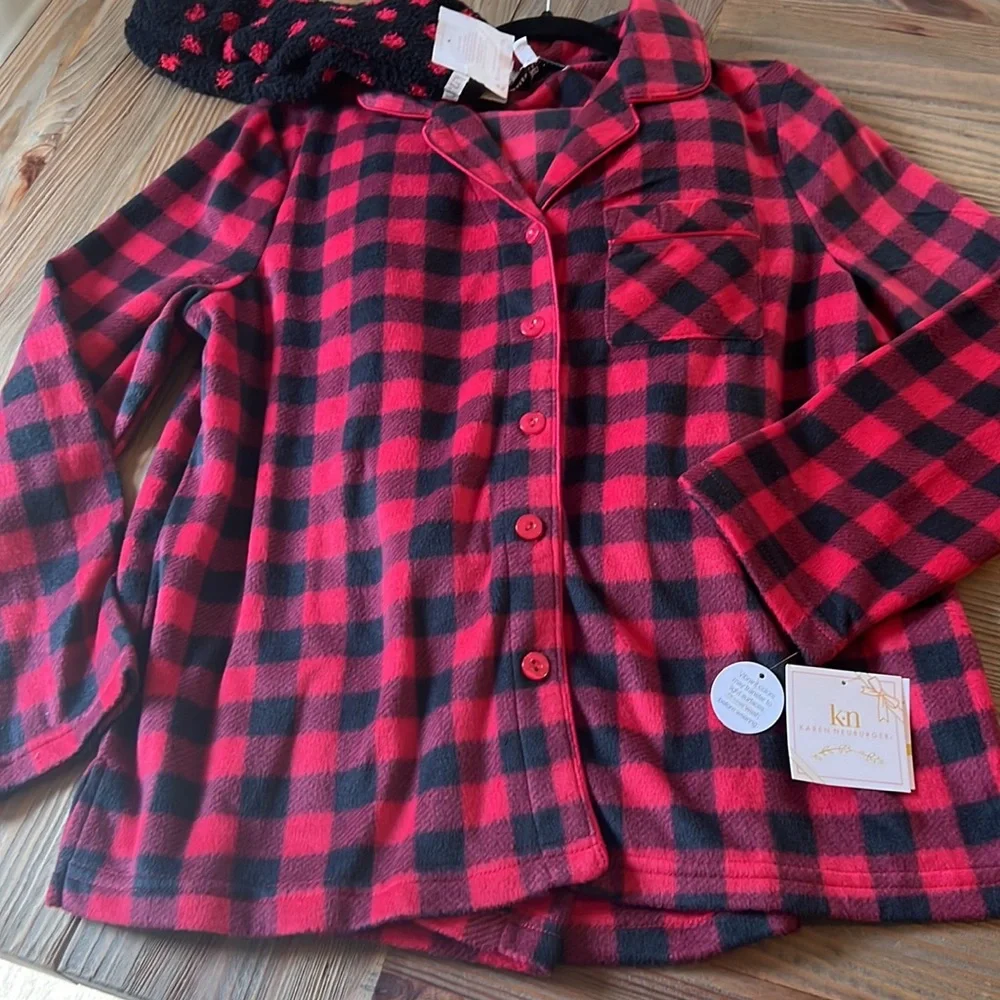 Karen Neuburger New Buffalo Plaid Pjajama Set Medium